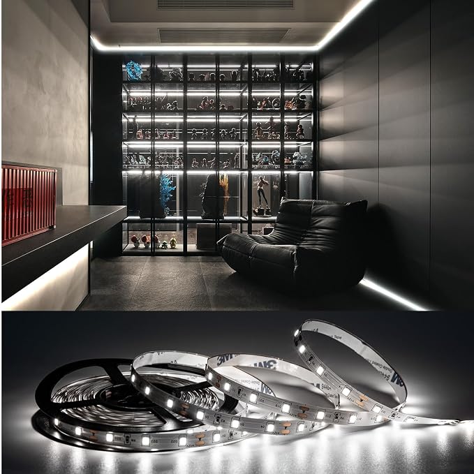 LED Strip Lights 100ft Dimmable 6000K Bright White Strip Lighting, 30M 1800 LEDs 2835 Flexible Ribbon Light, 12V LEDs Tape LED Lights for Bedroom,Kitchen, Home Decoration