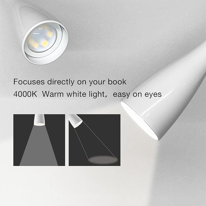 Wall Mounted Reading Lights, Set of 2, Dimmable, USB Charging | Two focused bedside lights with touch dimming, flexible goosenecks, USB charging and auto-off for shared bedrooms.