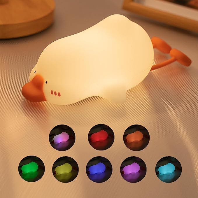 Goose Night Light, Cute LED Lamp, Silicone Dimmable Nursery Nightlight for Kids, Rechargeable Bedside Touch Lamp, Funny Office Desk Light and Home Decor(Goose)…