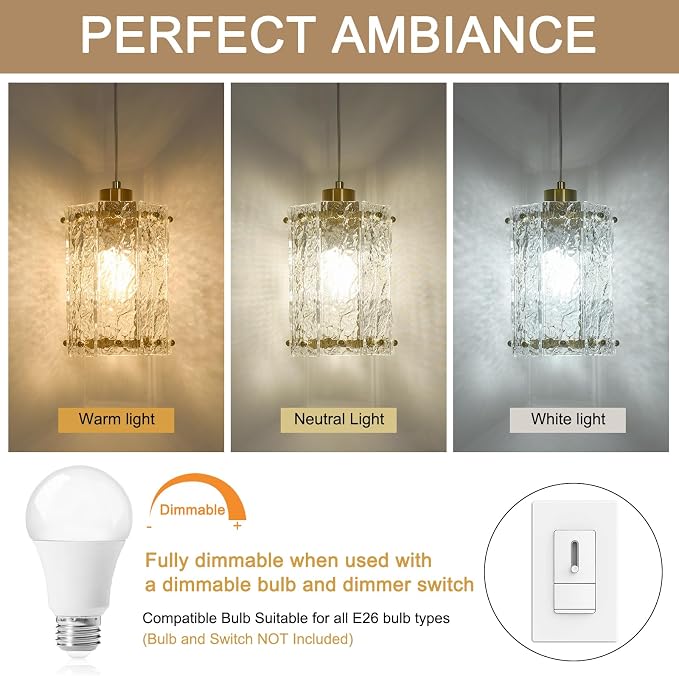 Gold Pendant Lights Kitchen Island 2 Pack Modern Water Ripple Glass Pendant Lights Mini Chandelier Adjustable Hanging Pendant Lighting for Kitchen Island Dining Room Over Sink Table Entryway