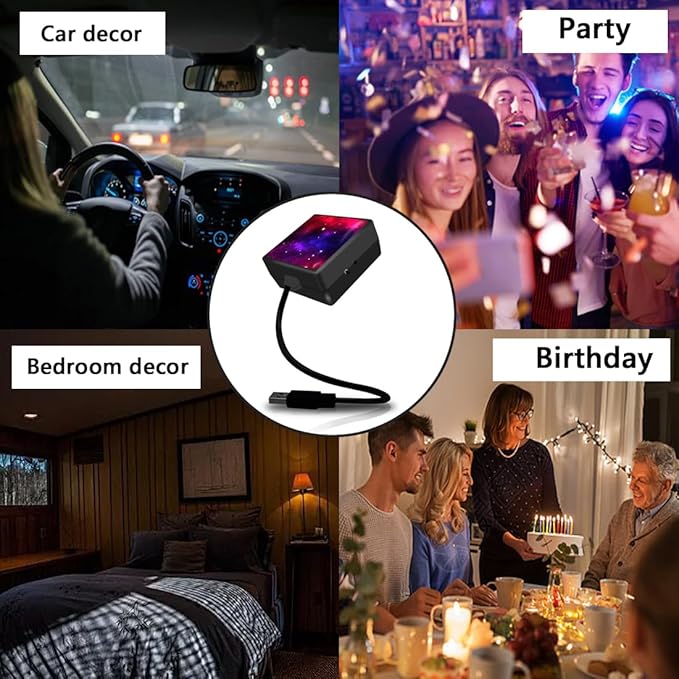 USB Star Projector Night Light Car Roof Light Adjustable Interior Car Light Portable Car LED Light 2 Colors Plug and Play Auto Ceiling Interior Light Star Light for Cars Bedroom Roof Party Home Decor