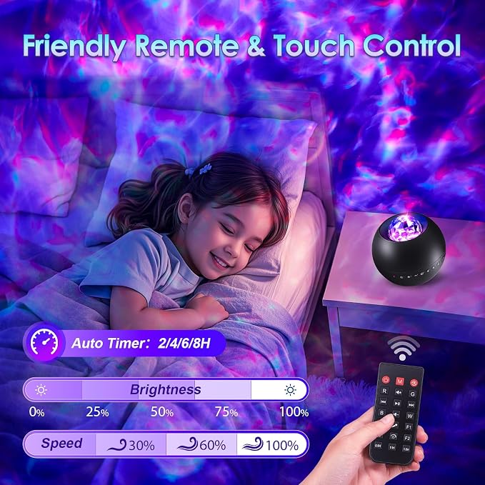 One Fire Galaxy Projector, Vibrant Galaxy Light | White Noise & Bluetooth, Remote Timer, Kids Night Light, Room Decor for Teen Girl