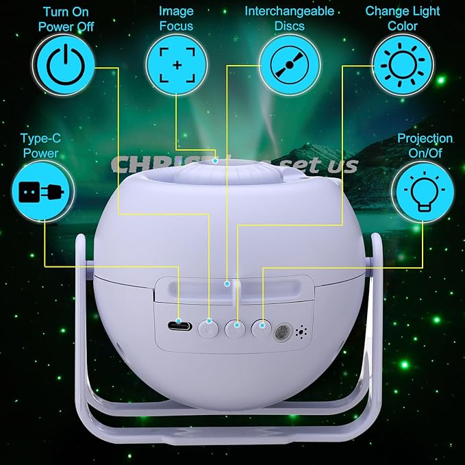 Landscape Verses Projector Galaxy Projector Includes 12 Interchangeable Christian Discs Night Light Set Project Religious on Walls or Ceilings for Gift