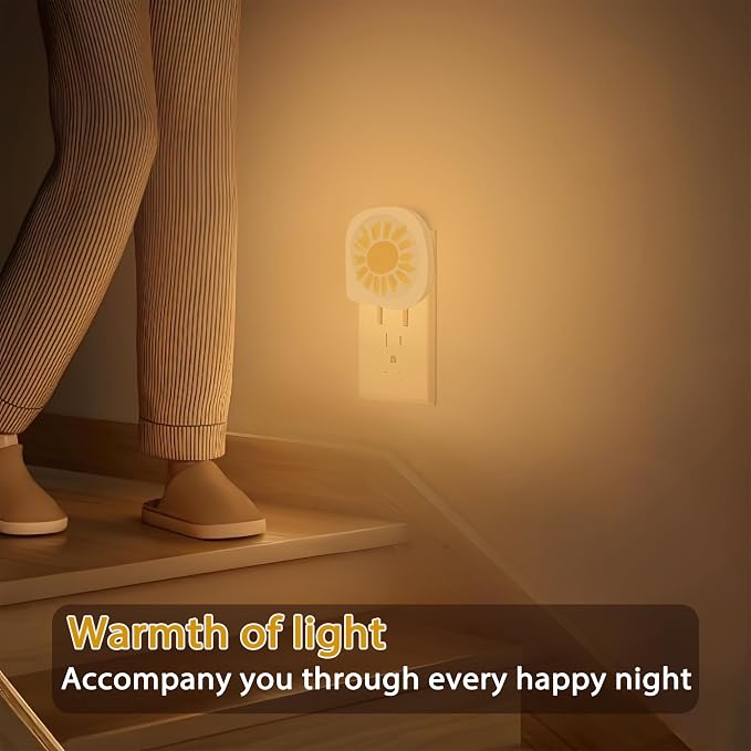 Vintage Sun Night Light Plug into Wall 0.5W LED Lights Auto on/Off for Family Friends Holiday Gifts & Home Decor