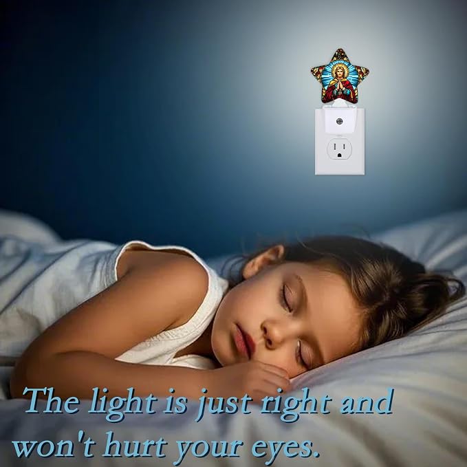 Jesus Christ Night Light,Plug Into Wall Decor Nightlights for Bedroom,Bathroom,Hallway,Stairway,Kitchen,with Dusk to Dawn Light Auto Sensors Led Night Lights Room Gifts