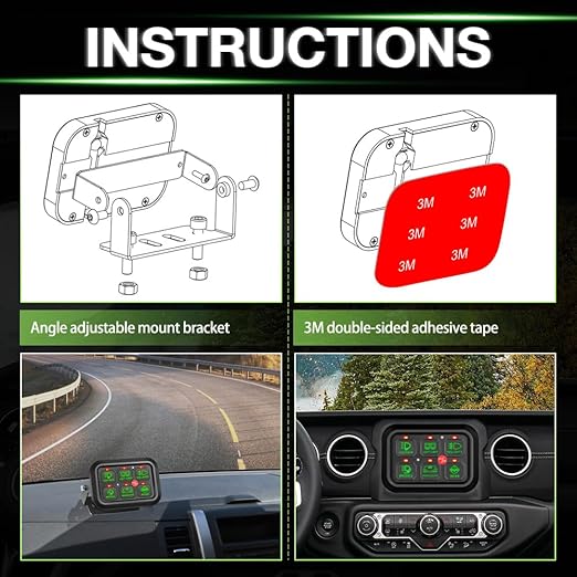 6 Gang Switch Panel, Niking Auto Universal Circuit Control Box Relay System On-Off Button Switch Pods LED Car Touch Switch Kit for Trucks Marine Boat ATV UTV SUV Camper