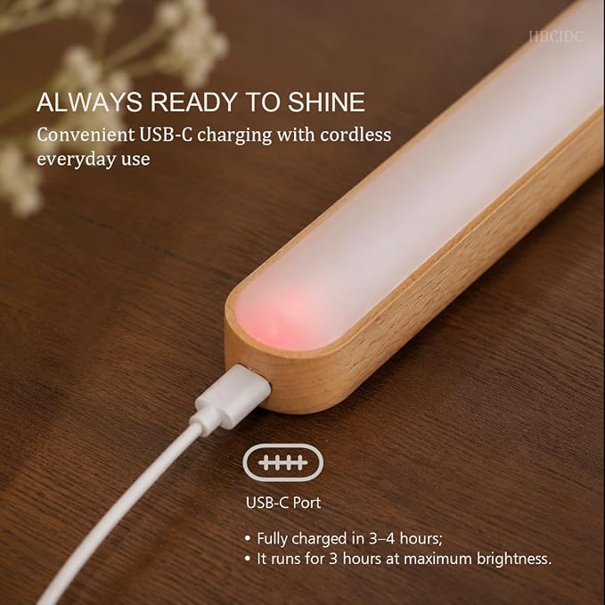2 PCS Led Rechargeable Bathroom Light Fixtures Three-Level Dimmable Touch Control Vanity Lights,Magnetic Vanity Light Bar for Bathroom Living Room Bedroom