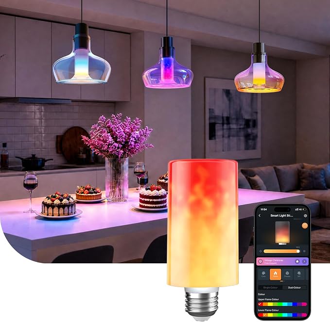 Linkind Smart Light Stick, Color and White Smart Light Bulb, 850lm | Works with AiDot, Alexa, Apple Home, Google Home, 120+ Presets, Custom Flame Effects, E26 Base, 2.4G Wi-Fi, 1 Pack