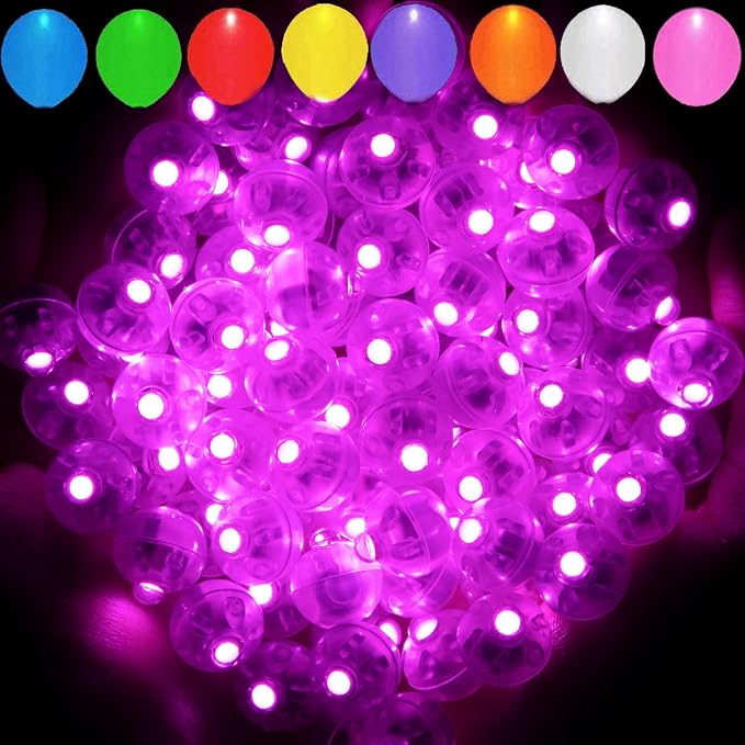 Aogist 200Pcs Pink Balloon Lights with Hook,Long Standby Time,Waterproof Mini Light for Birthday Party Wedding Christmas Halloween Easter Decorative (Steady)