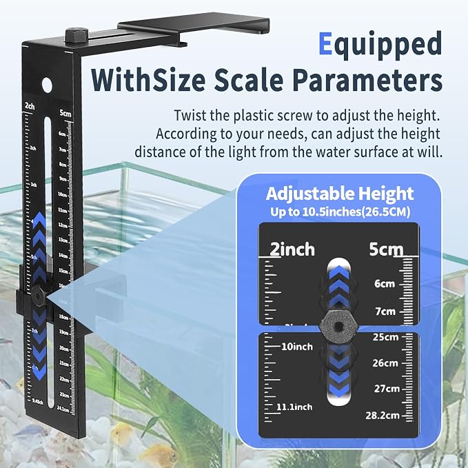 hygger Aquarium Light Clip Holder (for HG-978) (2), Aquarium Fish Tank Light Riser/Holder/Bracket/Stand/Mount