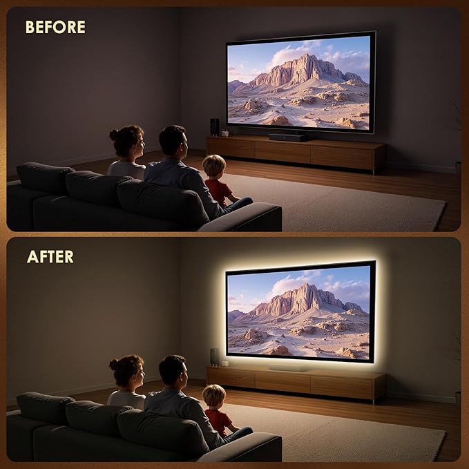 5V USB 6.56ft LED Light Strip, COB LED Strip Lights, High Brightness Tape Lights, Day White 5000K LED Strip Lights for TV,Cabinet, Kitchen,Living Room and Shelving