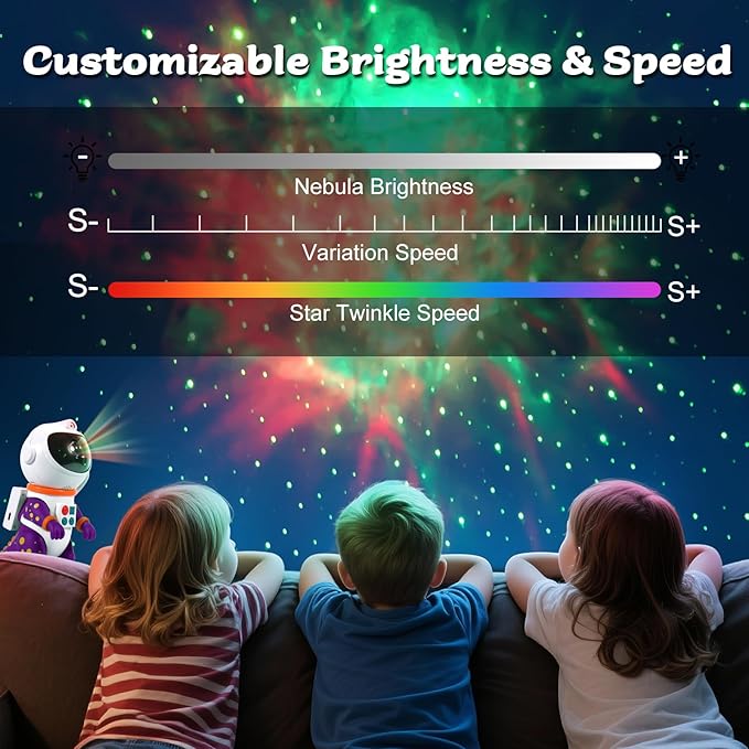 LOVME Galaxy Star Projection Night Light, Dinosaur Astronaut Space Projector with 8 Modes Starry Nebula Effects, Timer & Remote Control, Bedroom Ceiling Decor for Kids, Christmas Birthday Gift(Purple)