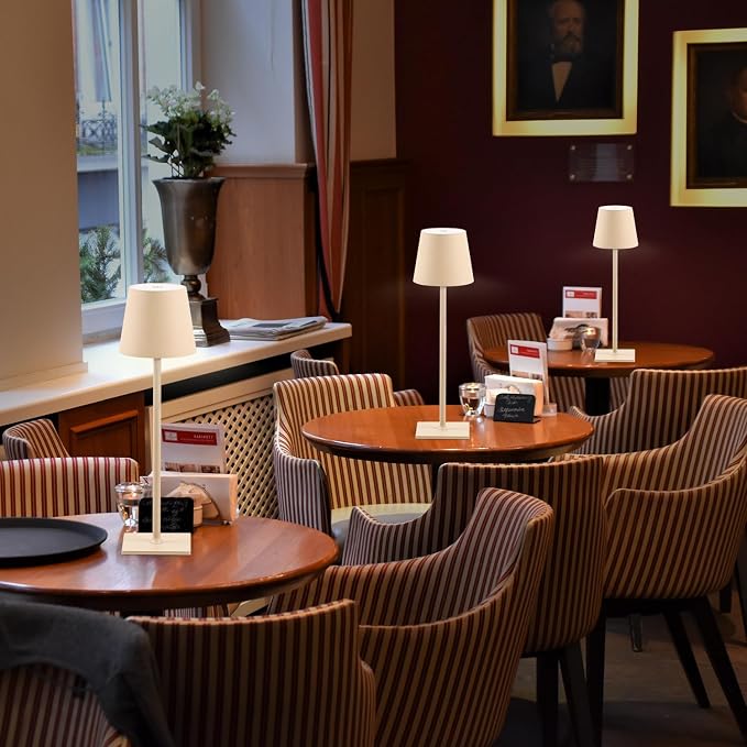 CHLORANTHUS 2 Pack Cordless Table Lamps, 3 Colors Stepless Dimming, 5000mAh Rechargeable Battery LED Desk Lamp for Bedroom/Couple Dinner/Desk/Cafe/Dining Room/Terrace
