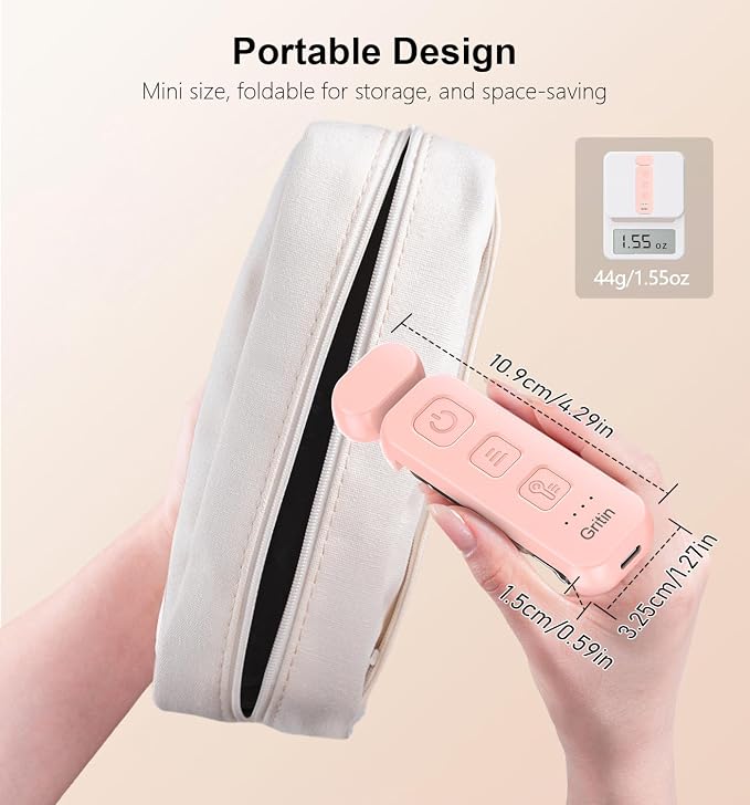 Gritin Reading Light, Rechargeable Book Light for Reading in Bed | Eye Caring 3 Color Temperatures, 5-Level Dimmable Brightness, Long Lasting, Compact Size Clip on Book Lamp for Bookworms-Pink