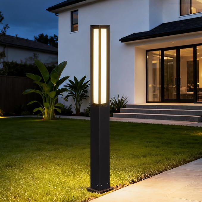 MVBT 71 Inches High Landscape Path Light, Outdoor Modern Luxury LED IP54 Waterproof Landscape Bollard Lighting for Lawn Patio Courtyard Driveway Pathway Decoration with High Voltage Wired