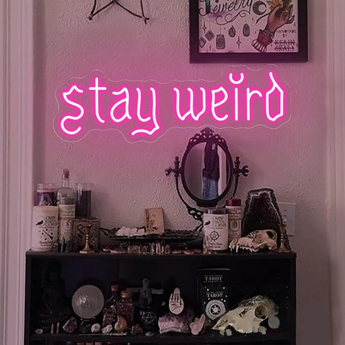 Stay Weird Neon Sign Pink Neon Signs for Wall Decor Neon Light Sign with USB Neon Lights LED Neon Sign for Bedroom Living Room Study Room LED Signs for Wall Decor Birthday