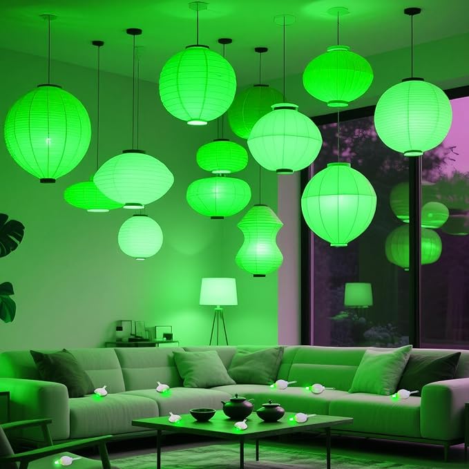 24 Pack Mini LED Lantern Lights - Battery Operated Small Lights for Paper Lanterns, Perfect for Party, Birthday, Wedding, Halloween, Christmas Decorations (Green)