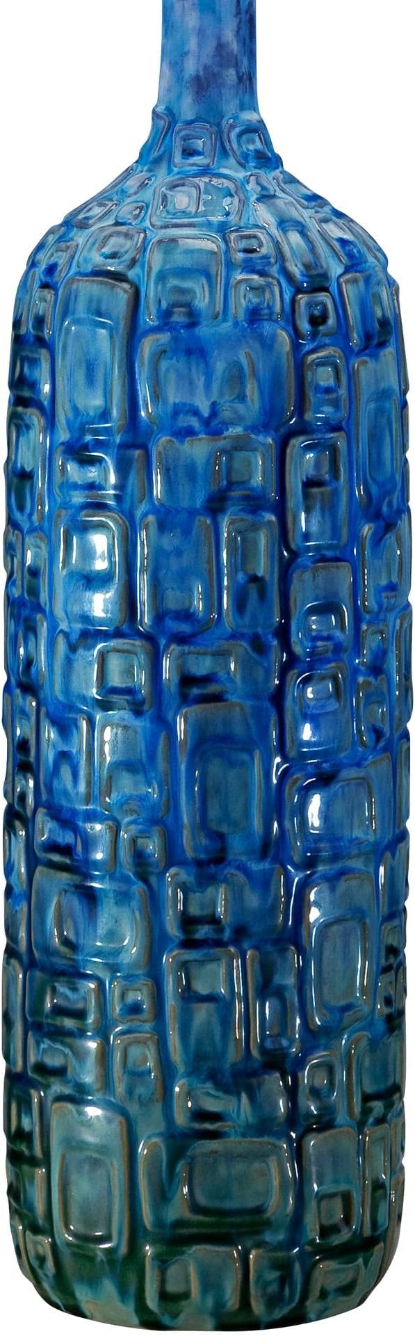 Possini Euro Design 36" Tall Large Mid Century Modern Farmhouse Rustic Coastal End Table Lamps Set of 2 Teal Blue Ceramic Living Room Bedroom Bedside Nightstand House Office Home Reading Tan Shade