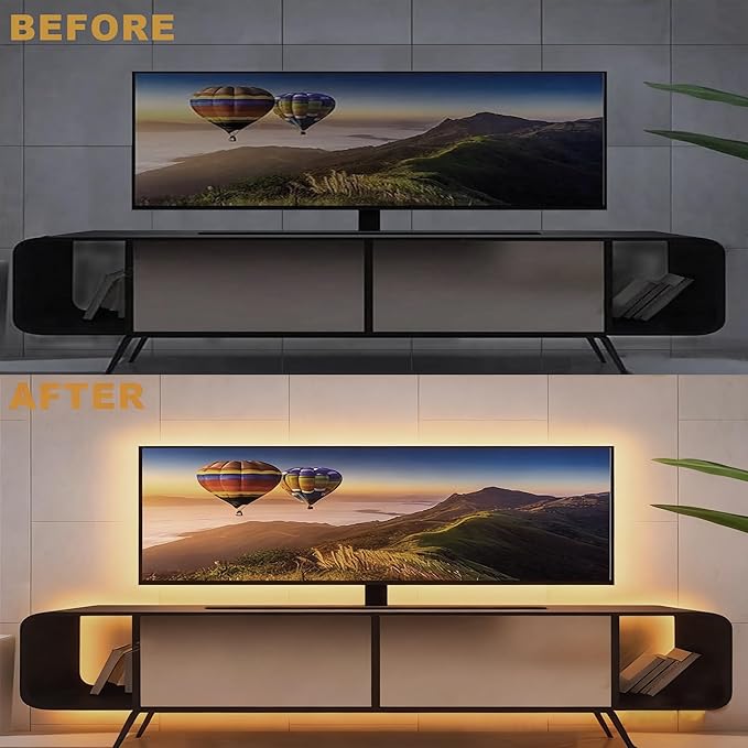 5V USB LED Strip Lights, 2Pack COB Light Strip Warm, TV Lights 3.28FT Short LED Strip Light, Flexible Bright 5V Led Strip for Under Cabinet, Kitchen, TV Backlight, Shelves, Displays