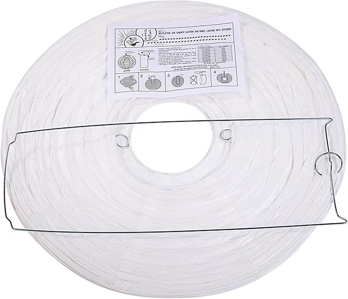 LIHAO 16 Inch White Round Paper Lanterns (10 Pack)