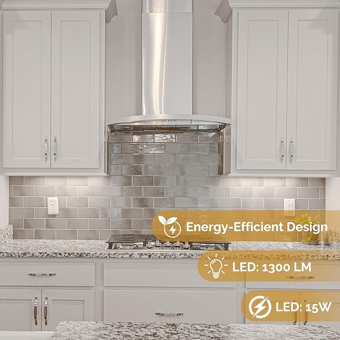 33-Inch Dimmable Under Cabinet LED Light, Hardwired Installation Only, Color Selectable - Soft White(3000K)/ Bright White(4000K)/ Daylight White(5000K), 15W, White Finish