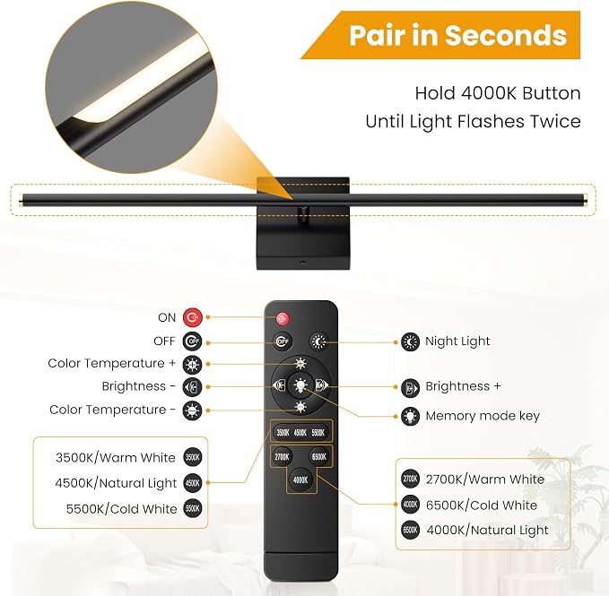 28 Inch Hardwired Wall Sconces Set of Two, Modern Black Wall Lights | 2700K-6500K,LED Wall Sconce With Remote,350°Rotatable ,Memory Function,Dimmable for Living Room, Hallway, Bedroom