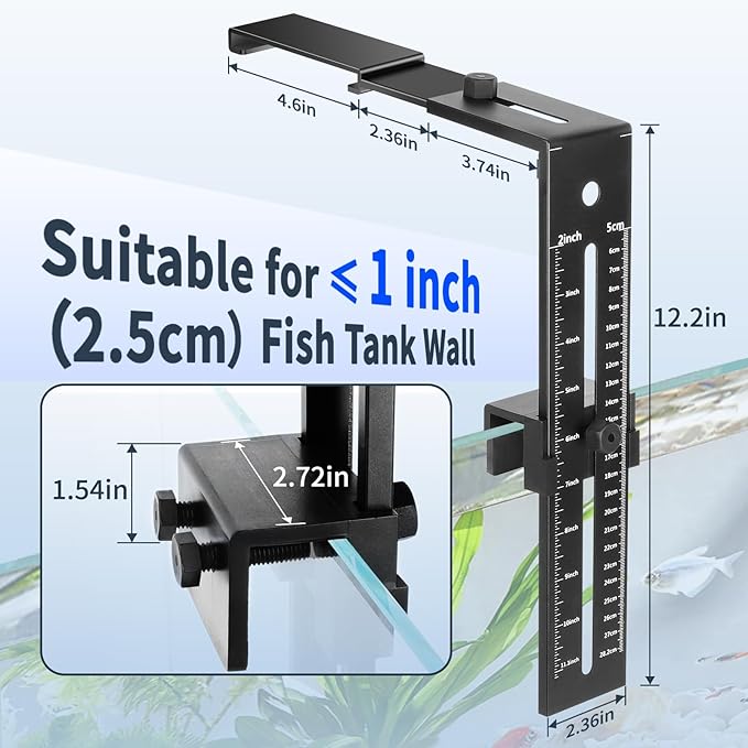 hygger Aquarium Light Clip Holder (for HG-978) (2), Aquarium Fish Tank Light Riser/Holder/Bracket/Stand/Mount