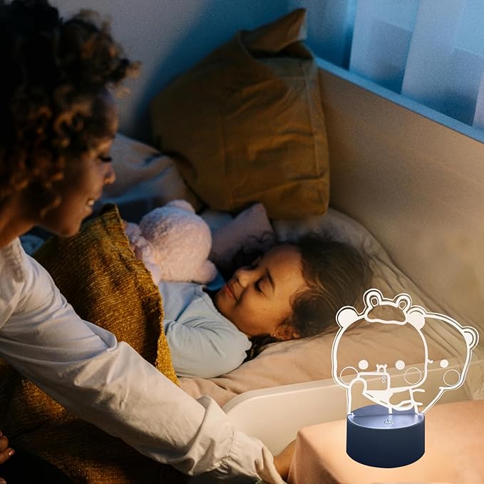 3D Night Light Gifts, Bear Shaped Table Lamp with Remote Control Gifts for Girls Birthday Christmas Valentine (Style 1)