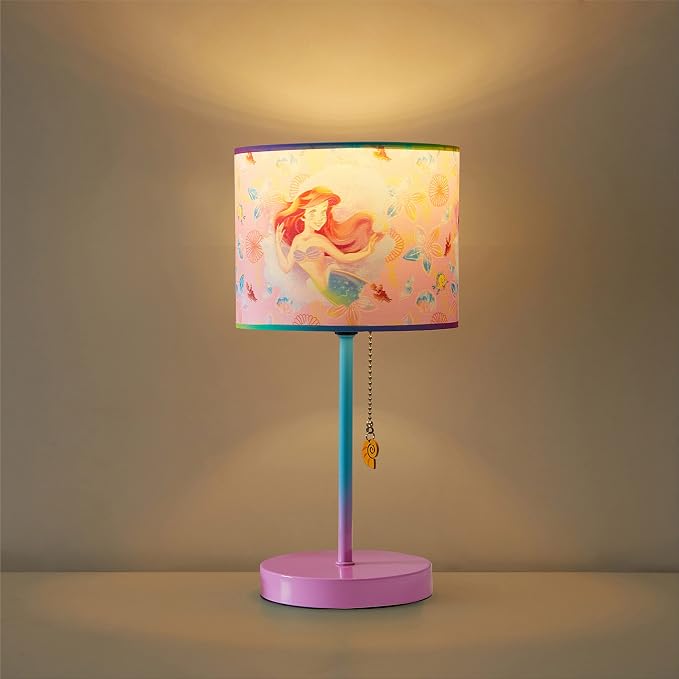 Little Mermaid Ariel Stick Table Lamp for Kids with Pull Chain