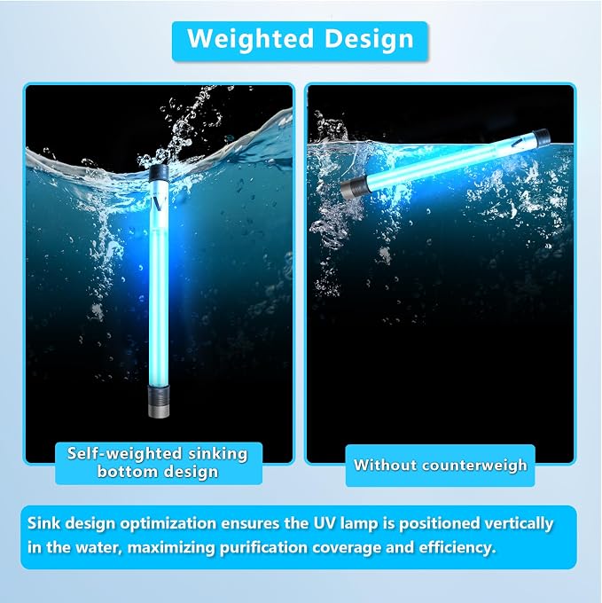 100W Aquarium UV Light for 1000-10000 Gallon, Pond UV Light with 17FT Cord | UV Pond Water Clarifier for Koi Pond, Swimming Pool, Spa, Large Fish Tank, Cold Plunge UV Light for Pond Algae Control
