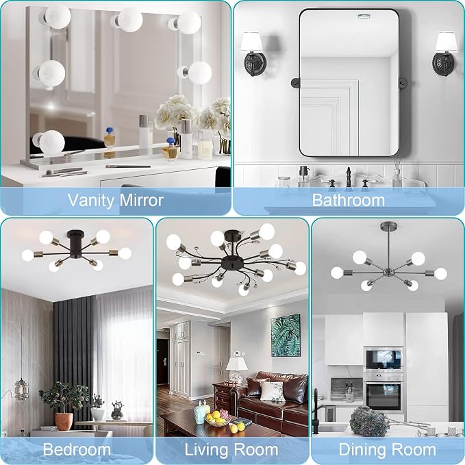 20 Pack Bathroom Light Bulbs 60W Equivalent 5000K Daylight E26 Globe Bulbs | G25 LED Vanity Light Bulbs Over Mirror, CRI85+ Eye-Friendly, Round Bulb for Makeup Mirror, 120V, 5W, 500LM, Non-Dimmable