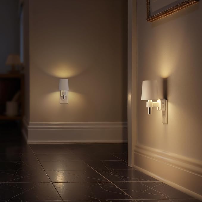 Night Light Dimmable Night Lights Plug into Wall Soft White 3000K | Dusk to Dawn Sensor, 0-100LM, Plug in NightLight, Vintage Night Light Compact for Hallway Bedroom Stairway