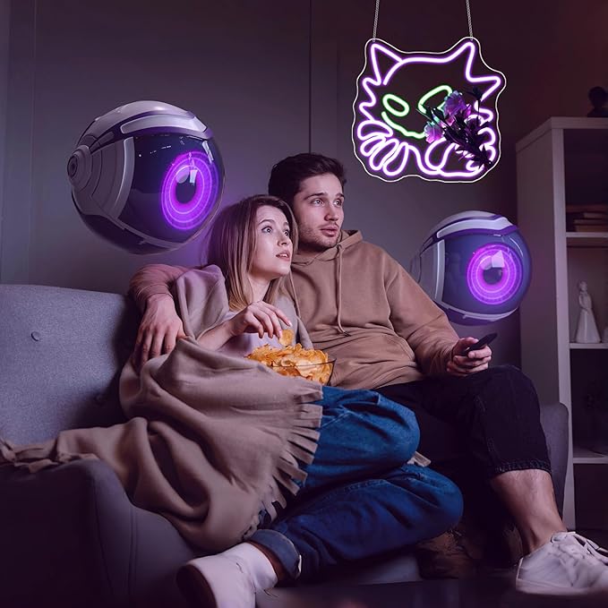 Neon Sign, Anime Neon Signs for Wall Decor LED Light up Signs Home Decor for Bedroom, Man Cave, Gaming Room, Party, Club, Pub, Bar Decoration Christmas Halloween Easter Gift USB Operated