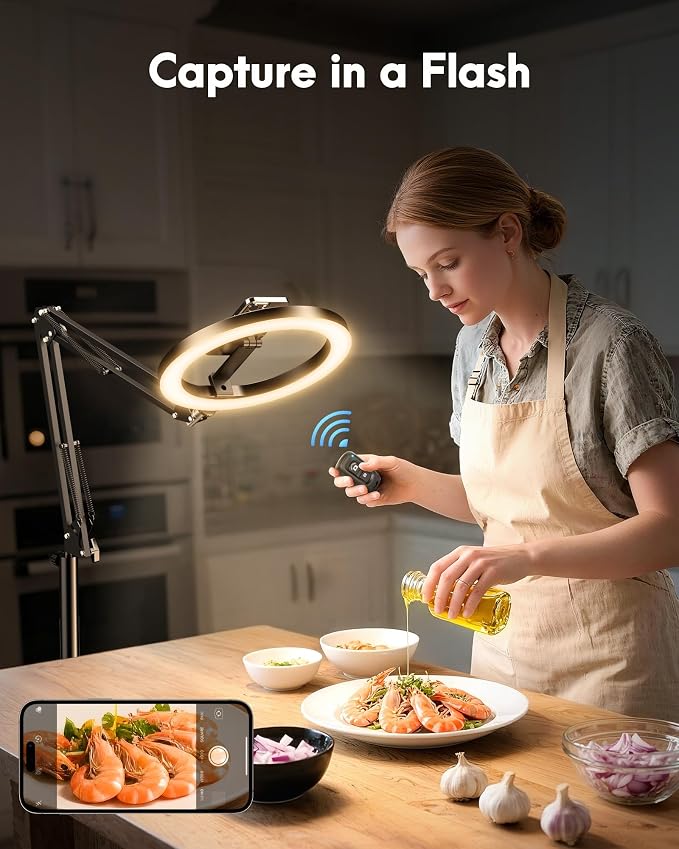 Magnetic Ring Light with Stand Tripod for iPhone – Evershop 10” Overhead Camera Mount, 70.8” Tall Adjustable Selfie Light with Phone Holder for Video Recording, Photography, Streaming