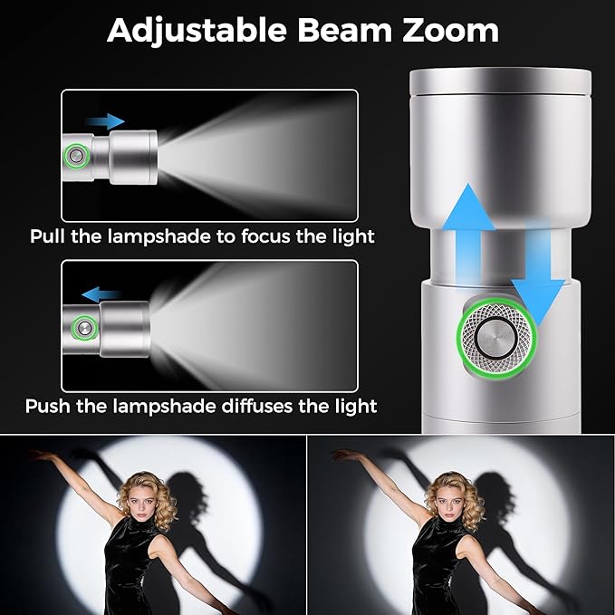 4 Color RGB Photography Flashlight - with 20 GOBO Filters & Tripod, 7500mAh Rechargeable Handheld Photography Light for Weddings, YouTube, TikTok Videos, Portrait Photography, Content Creation