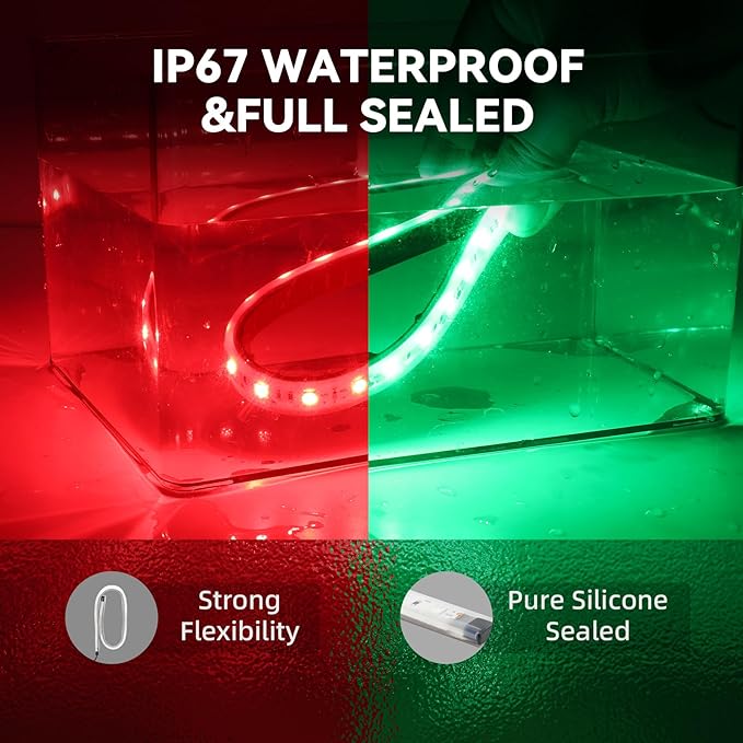 Boats Navigation Lights, Navigation Lights For Boats Led, Waterproof Boat Red and Green Bow Lighting, Marine Fishing Lighting, Marine Nav Lights for Pontoon Bass Jon Jet Ski Kayak