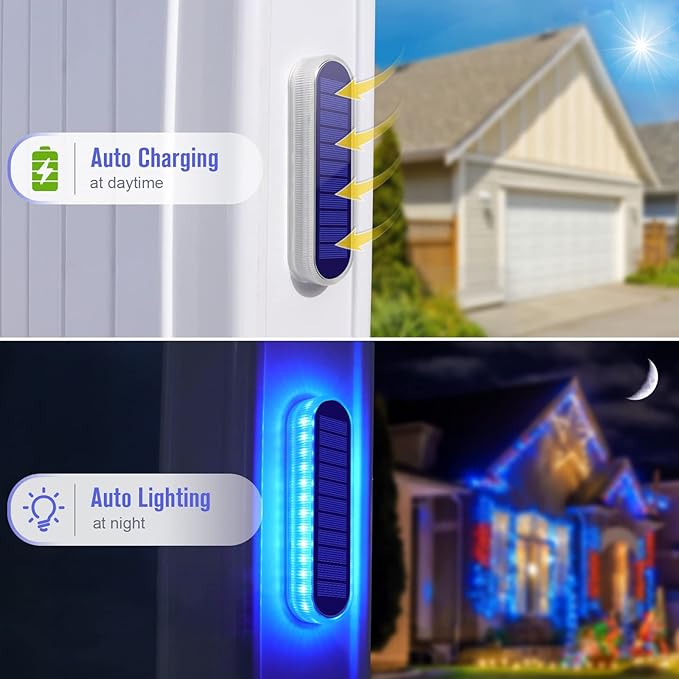 Honalia Blue Solar Dock Deck Driveway Lights Solar Powered 6 Pack Warning Concrete Step Lights for Driveway Deck Stairs Dock Marine Runway