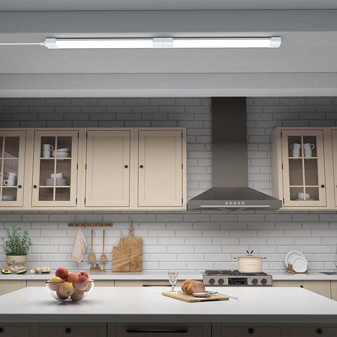 Under Cabinet Lighting 1.4FT 5000K Linkable Closet Plug in Lights, 16W 1800LM LED Light Bar for Room Office Garage Shop Bathroom Workbench, IP66 Waterproof