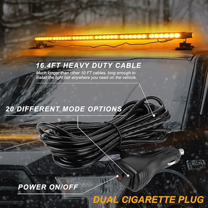 ASPL 38.5" 78 LED Strobe Light Bar Double Side Flashing High Intensity Emergency Warning Flash Strobe Light with Magnetic Base for Safety Construction Vehicles Tow Trucks Pickup (Amber)