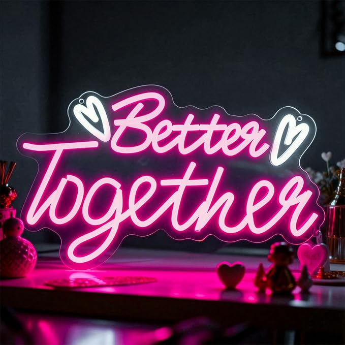 Neon Sign Led Neon Lights Neon Signs for Wall Decor USB Powered Led Neon Signs for Room Decoration (Better Together)