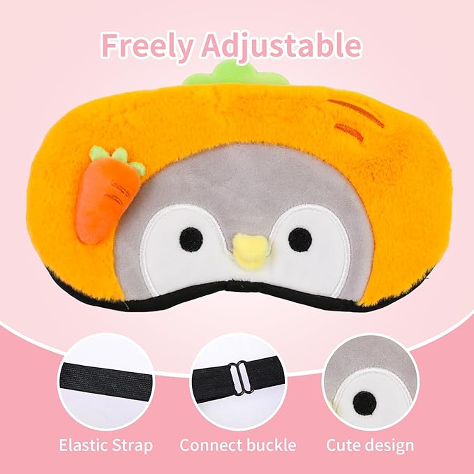PERFECTSIGHT Cute Sleep Eye Masks (Orange Penguin)