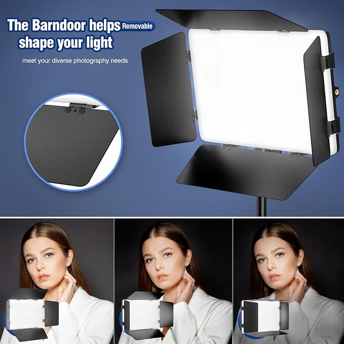 LED Video Light Kit, Studio Light with 2500k-8500k for Filming Camera Photo Recording Stage Shooting Streaming YouTube TikTok