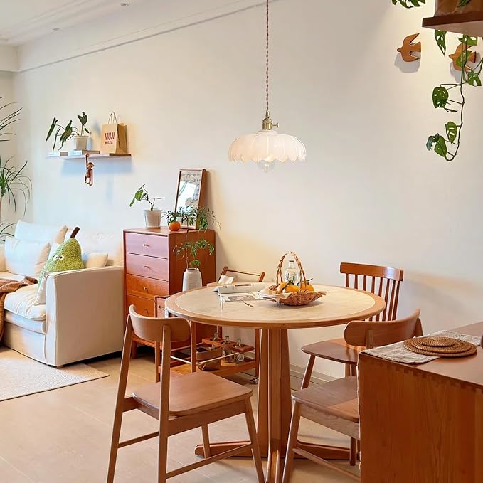 XZHGCEE Vintage Pendant Light Fixtures: Milk Glass Pendant Lights Kitchen Island, White Milk Glass Pendant Light Fixture for Bedroom Dining Room
