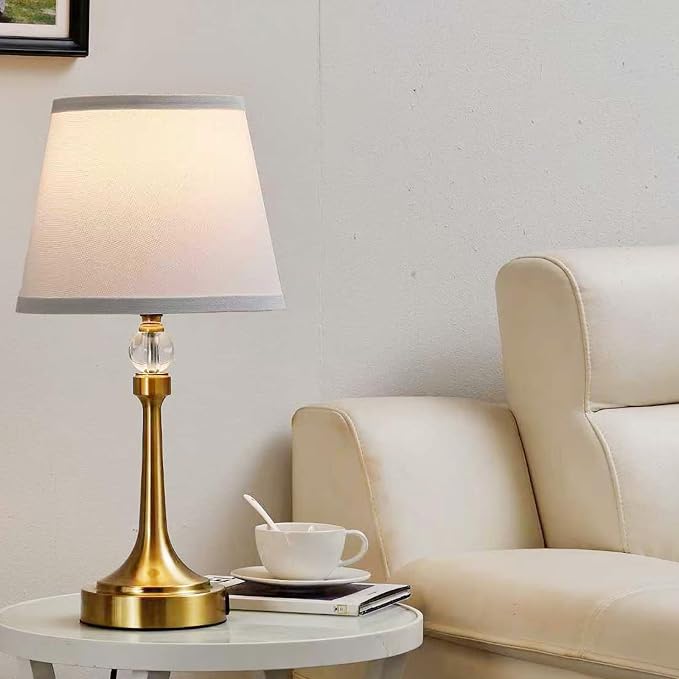 Touch Table Lamp Set of 2 with USB C+A Ports-Gold 19.7'' | 3 Way Dimmable Table Lamps for Living Room, Metal Small Lamp for Bedroom, Office, End Table, Home Decor, Bulbs Included