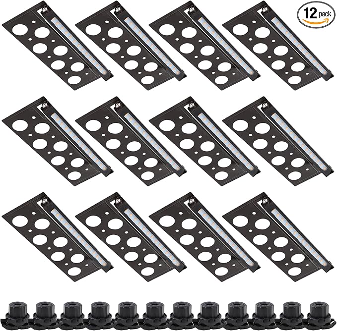 Energetic 7 Inch Retaining Wall Lights, Outdoor LED Step Lights, 4W Low Voltage Landscape Lighting, Waterproof Hardscape Lighting, 12V-24V AC/DC, 3000K Warm White, with Wire Breakers, FCC, 12 Pack