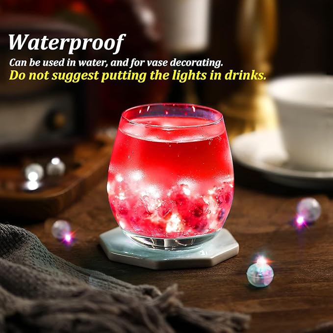 Aogist 50 PCS Red Balloon Light with Loop for Hanging, Mini Ball Lamp Round Tiny Led Light for Glass Paper Lanterns Balloons Birthday Party Event Wedding Halloween Christmas Decoration