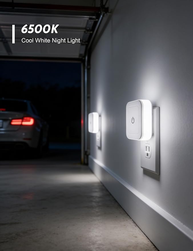 Sujeet Modern Night Light, 1-50LM Stepless Dimming LED Night Light with 3CCT (3000K/4500K/6500K), Night Lights Plug into Wall Night Light for Adults, Bedroom, Bathroom, Hallway,8-Pack,No Light Sensor