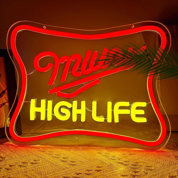 Beer Neon Sign Red Neon Lights for Wall Decor Dimmable Beer LED Signs for Bar Wall Light Up Signs for Bar Pub Club Man Cave LED Light Art Wall Lights