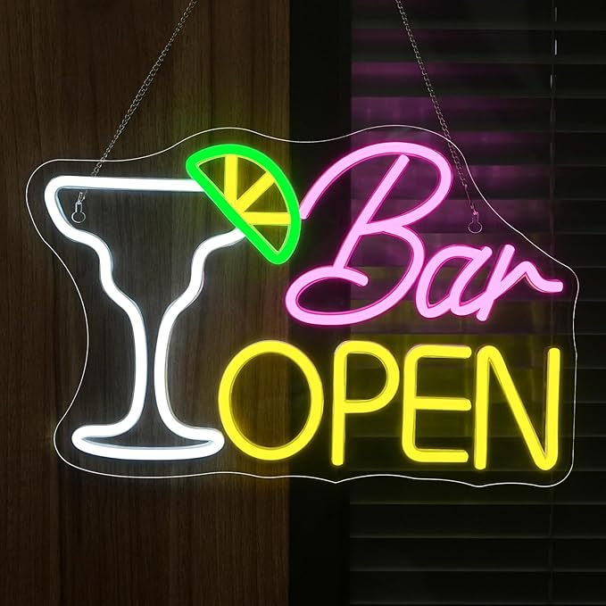 Bar Open Neon Sign Wall Decor Neon Light Bedroom Wall Decor Suitable for Classroom Book Party Library Decoration Reading Room Bookish Decor Gift
