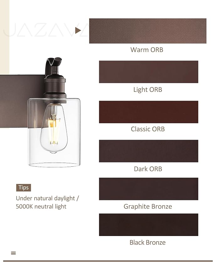 6-Light 41 Inch Bathroom Vanity Light,Clear Glass,Oil Rubbed Bronze | Over Mirror Wall Light,E26 sockets,for bathroom mirror,powder room,dressing area
